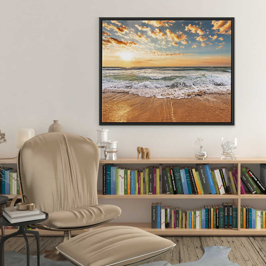 Beach Canvas frame glow wall art decor