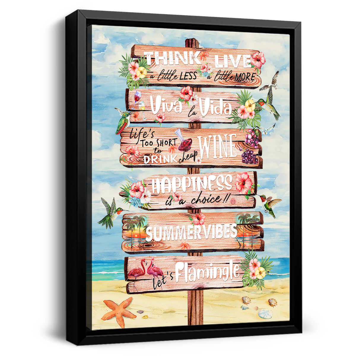 Beach Sign Quote Canvas Wall Art