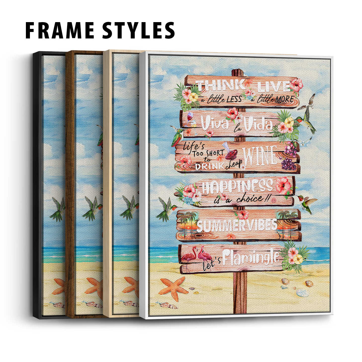 Beach Sign Quote Canvas Wall Art