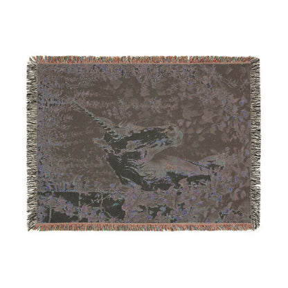 Unicorn Woven Blanket – Vintage Fantasy Tapestry Throw, Whimsical Forest Home Decor, Magical Gift