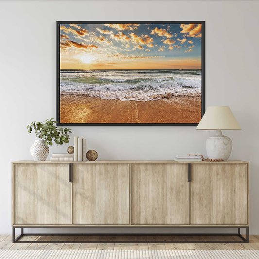 Beach Canvas frame glow wall art decor