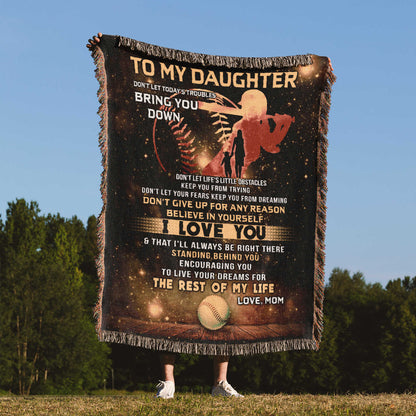 Woven Blanket - "To My Daughter" Inspirational Love Message Throw (Gift for Daughter, Birthday, Graduation, Christmas)