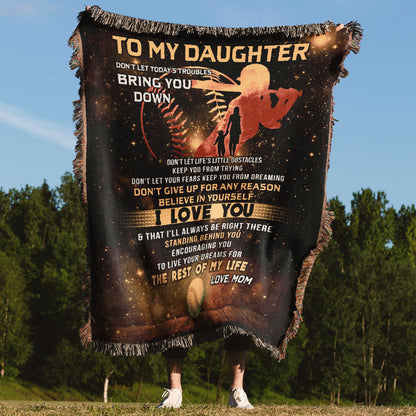 Woven Blanket - "To My Daughter" Inspirational Love Message Throw (Gift for Daughter, Birthday, Graduation, Christmas)
