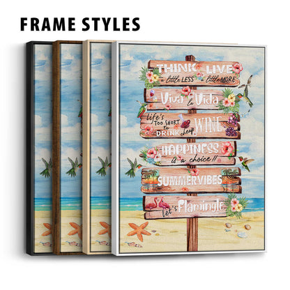 Beach Sign Quote Canvas Wall Art